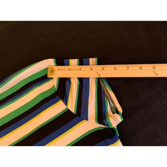 Worthington Womens Multicolor Striped Short Sleeve Top Size Large Polyester - Picture 6 of 8